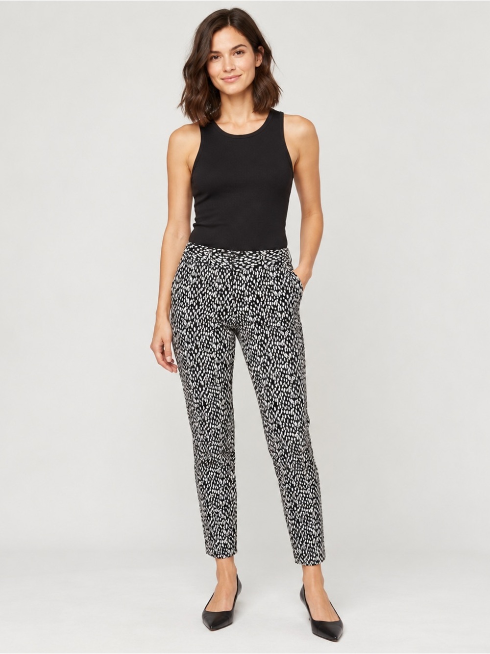 Banana Republic Sloan Slim Ankle Pants 00P Petite NWT Printed Workwear Career